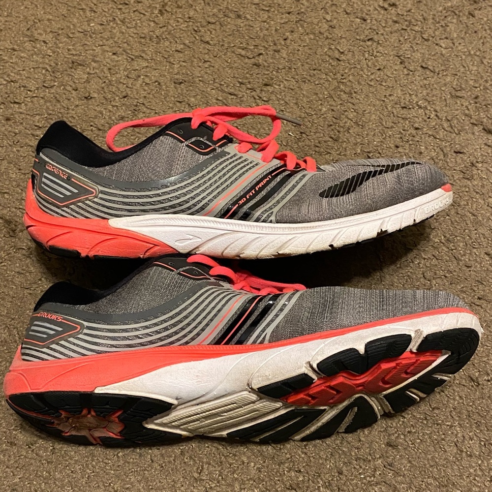 Brooks Pure Cadence 6 Women Size 10 B Gray Pink Coral Running Jogging Shoes‎